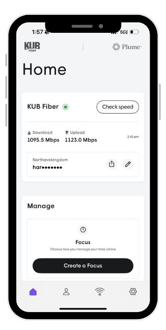 an image of the Plume Home App homepage.